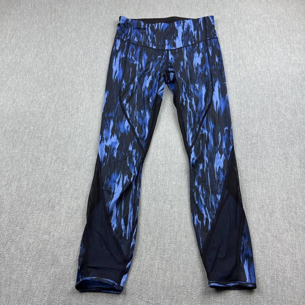 Lululemon Leggings Womens 4 Blue Mesh All Meshed Up 7/8 Tight 25" Athletic Gym